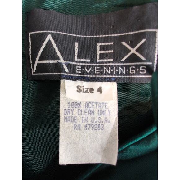 VTG Alex Evenings Satin Gown 4 Square Neck Elegant Formal Maxi Dress 90s Y2K - Picture 4 of 5